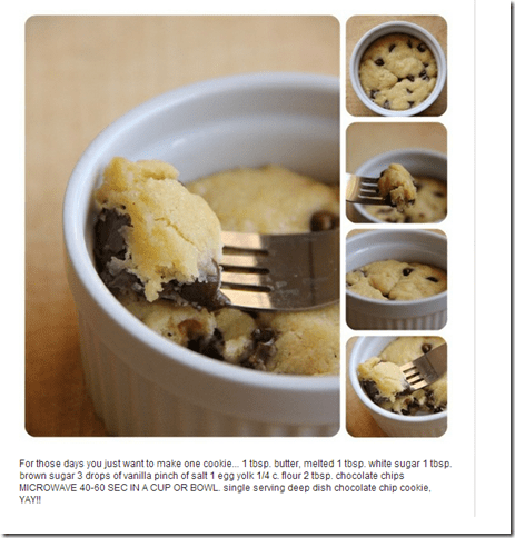 Single serving of cookie