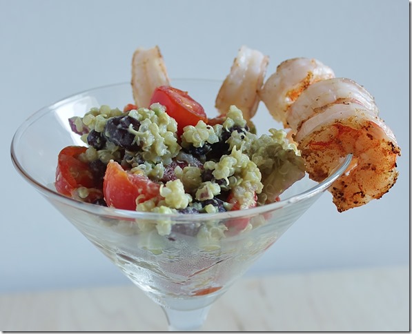 guacamole quinoa salad grilled shrimp