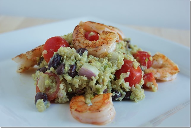 guacamole quinoa salad grilled shrimp 3