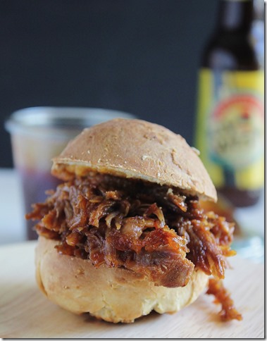 Pulled Pork Slider with Honey Oat Beer Bun