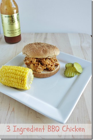 Pulled Chicken BBQ Sandwich 3 ingredients