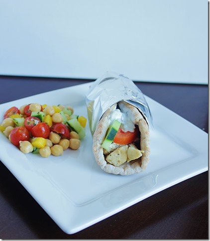 Chicken Gyro with Chickepea Salad