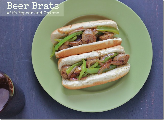 Beer Brats with Peppers and Onions text