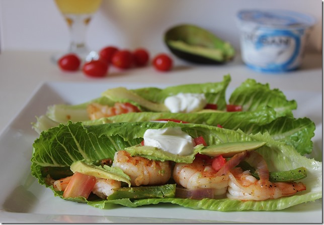 Shrimp Fajitas with Lettuce Wraps 