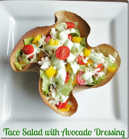 Taco Salad with avocado dressing 2text