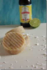 Dried Coconut and Lime Zest Citrus Summer Beer Soap (1)