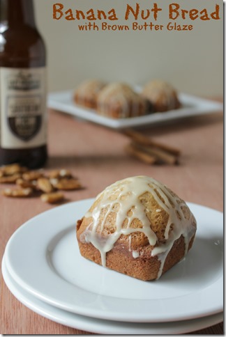 Banana Nut Bread with Brown Butter Glaze with Brown Ale