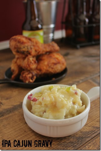 Mashed Potatoes with IPA Cajun Gravy