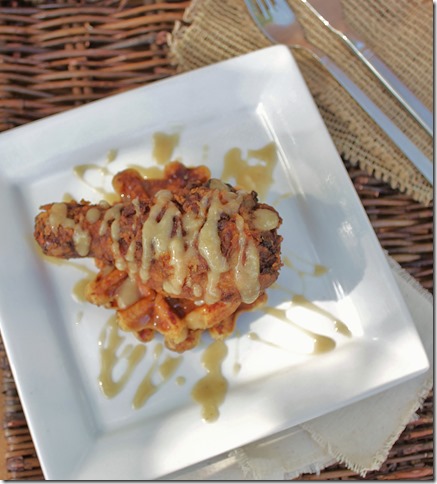 Spicy Beer Fried Chicken and Cinnamon Roll Waffles 1