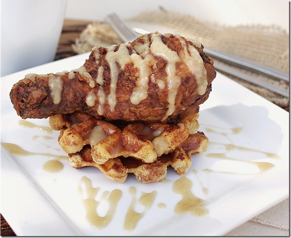Spicy Beer Fried Chicken and Cinnamon Roll Waffles (2)