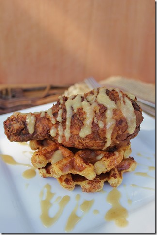 Spicy Beer Fried Chicken and Cinnamon Roll Waffles (1)