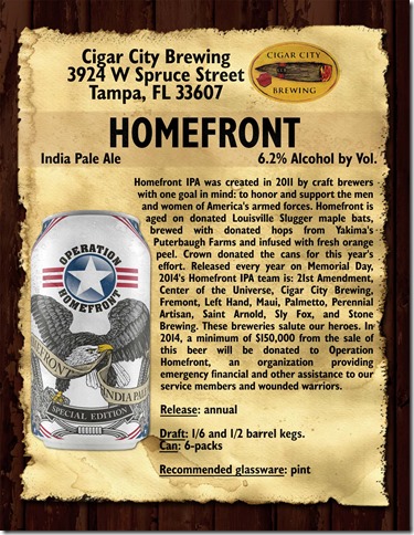 Cigar City Operation Homefront IPA