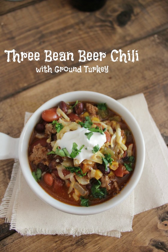 Three Bean Beer Chili ground turkey