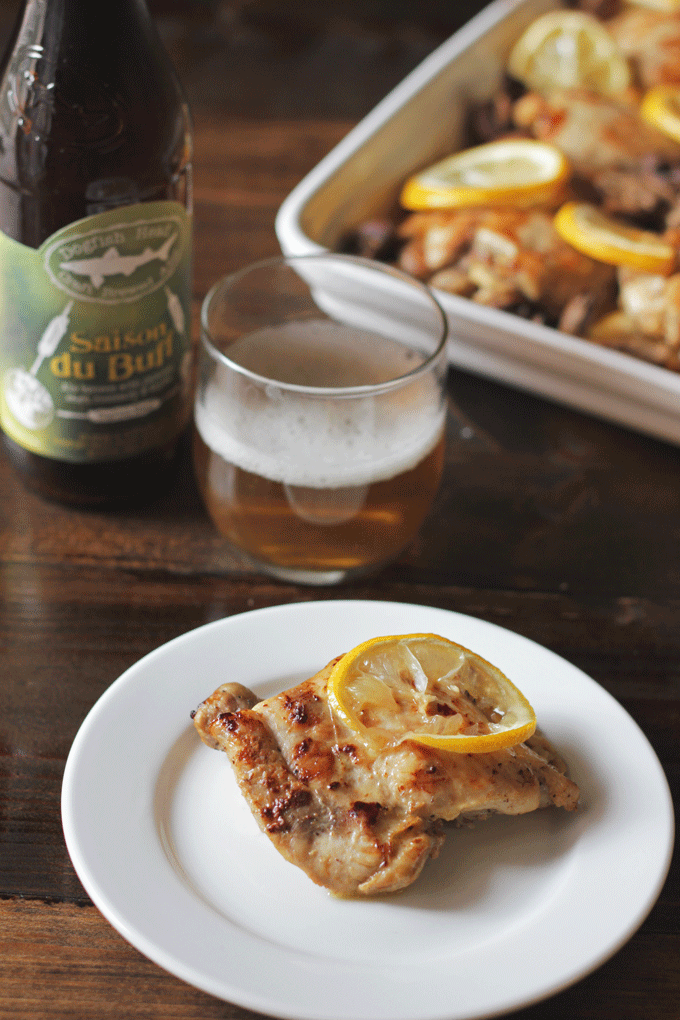 Saison Lemon Garlic Chicken- Life Food and Beer