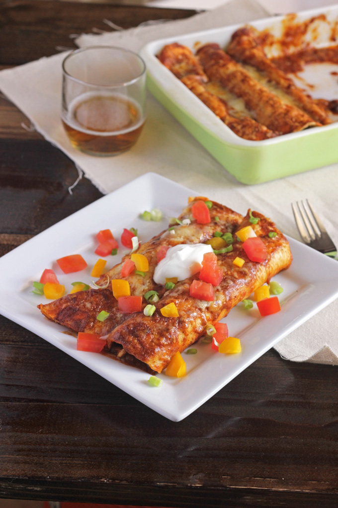 Black Bean and Chicken Enchilada- Life Food and Beer