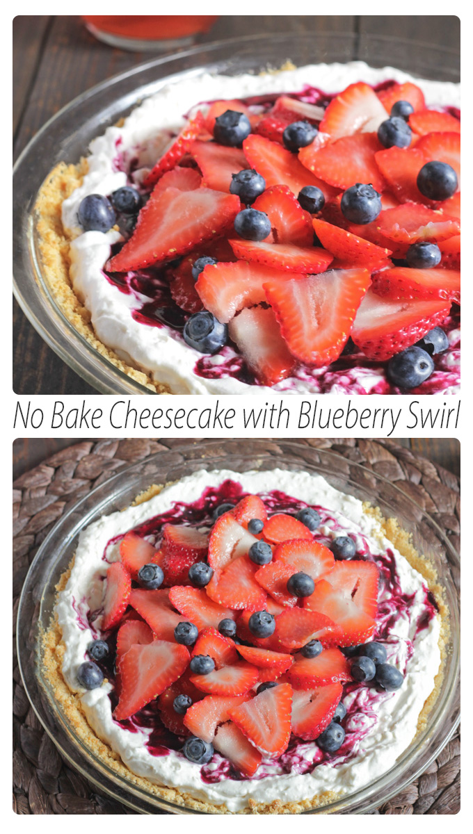 No Bake Cheesecake with Blueberry Swirl- Life Food and Beer